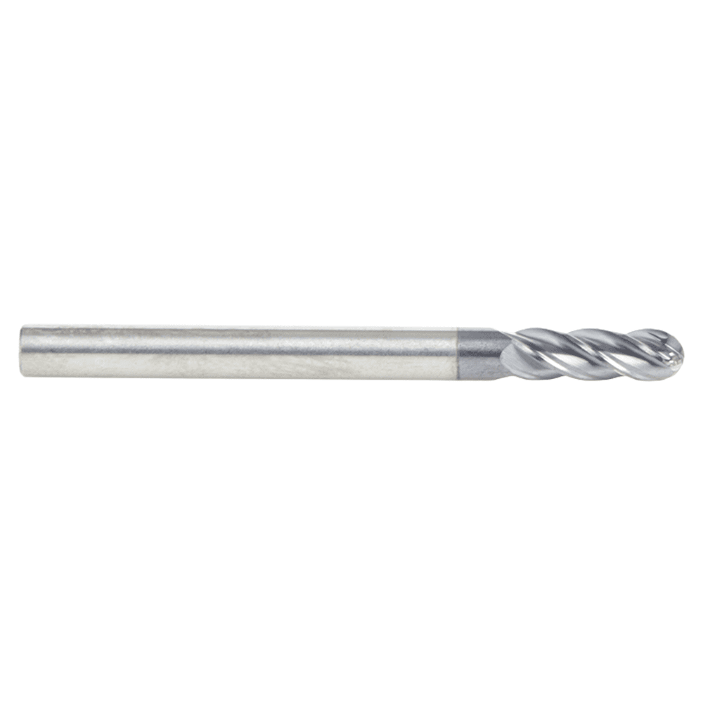 1/8" Dia x 3/8" High Performance Solid Carbide CNC Steel, Helix Spiral Ball Nose with AlTiN Coating 4-Flute, 1/8" Shank, 1-1/2" Long Up-Cut Router Bit, /End Mill Alt 2 - Image