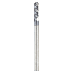 1/8" Dia x 3/8" High Performance Solid Carbide CNC Steel, Helix Spiral Ball Nose with AlTiN Coating 4-Flute, 1/8" Shank, 1-1/2" Long Up-Cut Router Bit, /End Mill Main - Image