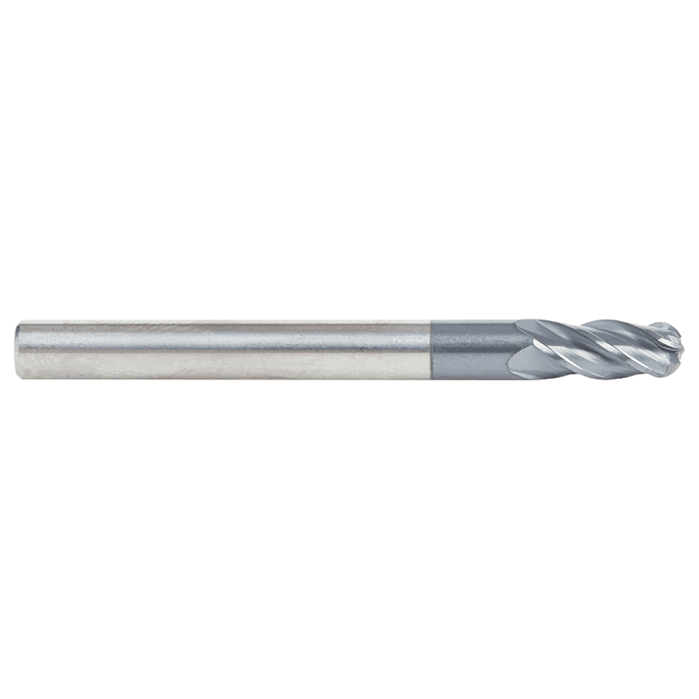 3/16" Dia x 7/16" High Performance Solid Carbide CNC Steel, Helix Spiral Ball Nose with AlTiN Coating 4-Flute, 3/16" Shank, 2" Long Up-Cut Router Bit, /End Mill Alt 2 - Image