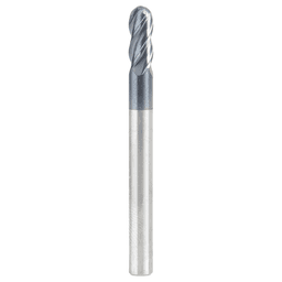 3/16" Dia x 7/16" High Performance Solid Carbide CNC Steel, Helix Spiral Ball Nose with AlTiN Coating 4-Flute, 3/16" Shank, 2" Long Up-Cut Router Bit, /End Mill Main - Image