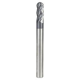 1/4" Dia x 5/8" High Performance Solid Carbide CNC Steel, Helix Spiral Ball Nose with AlTiN Coating 4-Flute, 1/4" Shank, 2-1/2" Long Up-Cut Router Bit, /End Mill Alt 1 - Image