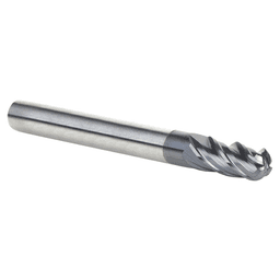 1/4" Dia x 5/8" High Performance Solid Carbide CNC Steel, Helix Spiral Ball Nose with AlTiN Coating 4-Flute, 1/4" Shank, 2-1/2" Long Up-Cut Router Bit, /End Mill Alt 2 - Image