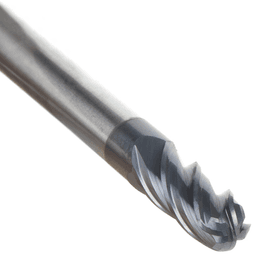 1/4" Dia x 5/8" High Performance Solid Carbide CNC Steel, Helix Spiral Ball Nose with AlTiN Coating 4-Flute, 1/4" Shank, 2-1/2" Long Up-Cut Router Bit, /End Mill Alt 3 - Image