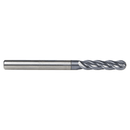 1/4" Dia x 1-1/8" High Performance Solid Carbide CNC Steel, Helix Spiral Ball Nose with AlTiN Coating 4-Flute, 1/4" Shank, 3" Long Up-Cut Router Bit, /End Mill Alt 2 - Image