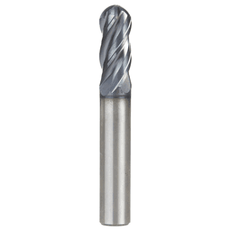 3/8" Dia x 7/8" High Performance Solid Carbide CNC Steel, Helix Spiral Ball Nose with AlTiN Coating 4-Flute, 3/8 Shank, 2-1/2" Long Up-Cut Router Bit, /End Mill Main - Image