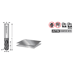 1/2" Dia x 1" High Performance Solid Carbide CNC Steel, Helix Spiral Ball Nose with AlTiN Coating 4-Flute, 1/2" Shank x 3" Long Up-Cut Router Bit, /End Mill Alt 1 - Image