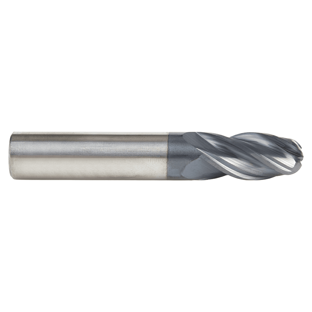 1/2" Dia x 1" High Performance Solid Carbide CNC Steel, Helix Spiral Ball Nose with AlTiN Coating 4-Flute, 1/2" Shank x 3" Long Up-Cut Router Bit, /End Mill Alt 2 - Image