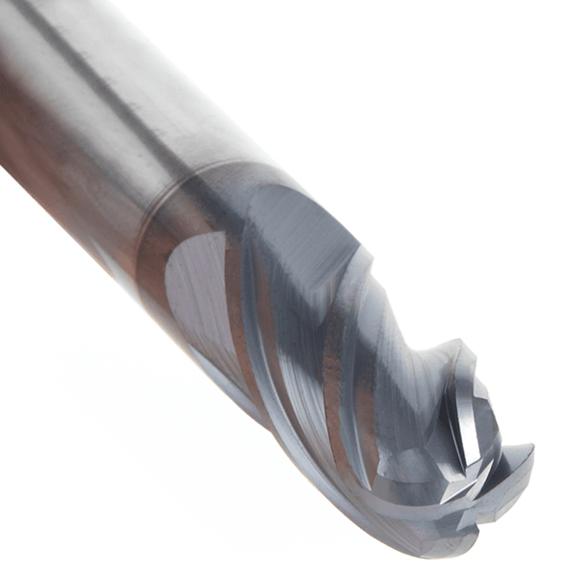 1/2" Dia x 1" High Performance Solid Carbide CNC Steel, Helix Spiral Ball Nose with AlTiN Coating 4-Flute, 1/2" Shank x 3" Long Up-Cut Router Bit, /End Mill Alt 5 - Image