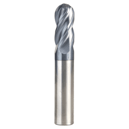 1/2" Dia x 1" High Performance Solid Carbide CNC Steel, Helix Spiral Ball Nose with AlTiN Coating 4-Flute, 1/2" Shank x 3" Long Up-Cut Router Bit, /End Mill Main - Image
