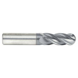 1/2" Dia x 1-1/4" High Performance Solid Carbide CNC Steel, Helix Spiral Ball Nose with AlTiN Coating 4-Flute, 1/2" Shank, 3" Long Up-Cut Router Bit, /End Mill Alt 2 - Image
