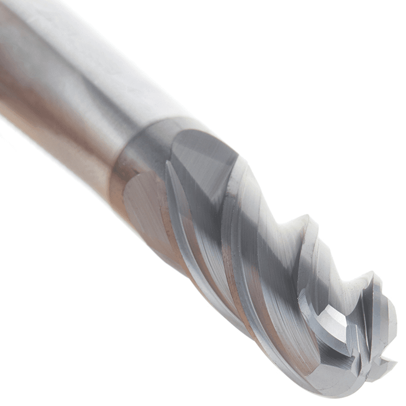 1/2" Dia x 1-1/4" High Performance Solid Carbide CNC Steel, Helix Spiral Ball Nose with AlTiN Coating 4-Flute, 1/2" Shank, 3" Long Up-Cut Router Bit, /End Mill Alt 5 - Image