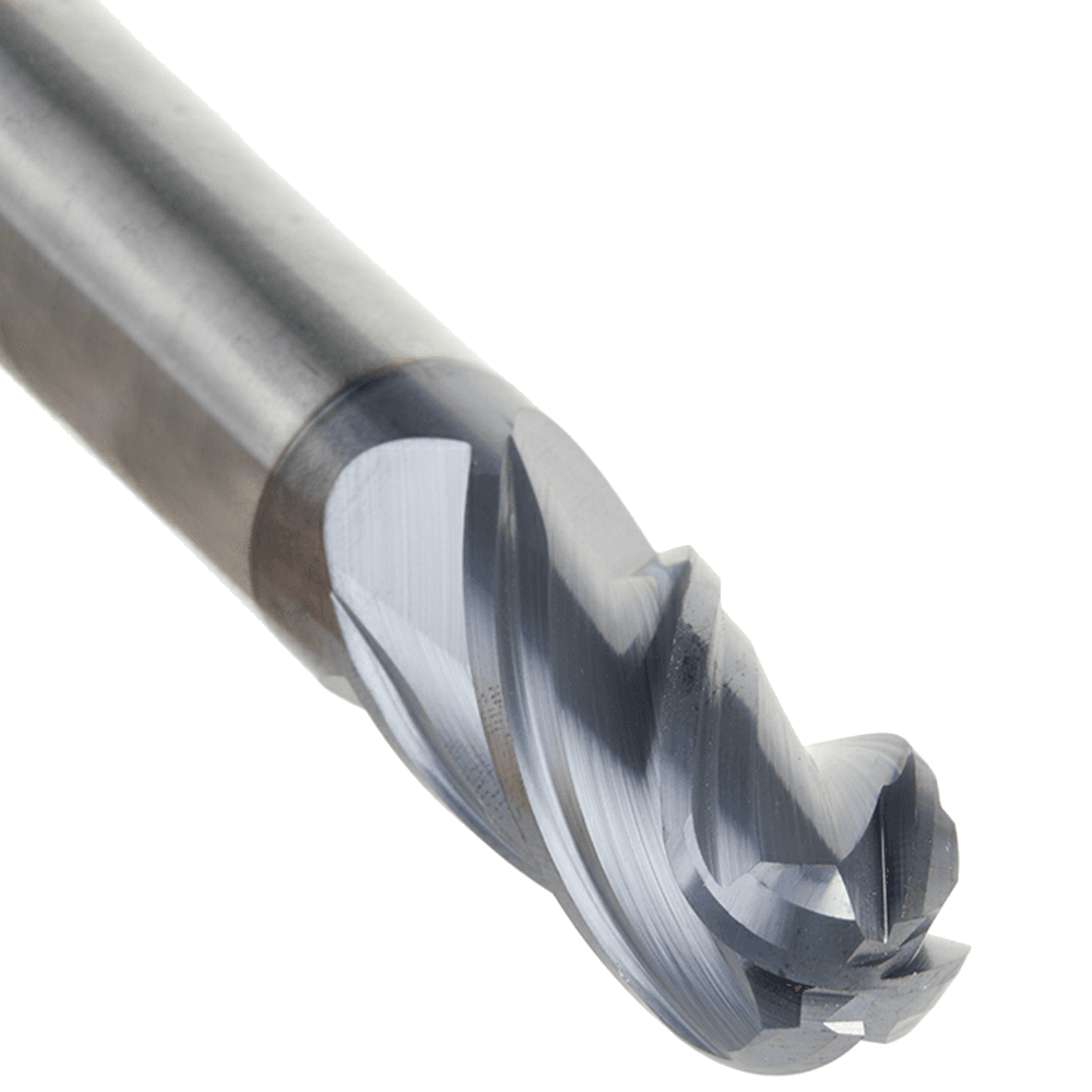 3/4" Dia x 1-1/2" High Performance Solid Carbide CNC Steel Helix Spiral Ball Nose Long Up-Cut Router Bit/End Mill, 4-Flute, 3/4" Shank Alt 3 - Image
