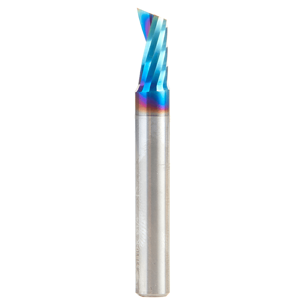 1/4" x 1/2" Spektra Extreme Tool Life Coated Up-Cut 'O' Plastic Cutting CNC Spiral Router Bit, 1-Flute, 1/4" Shank Alt 1 - Image