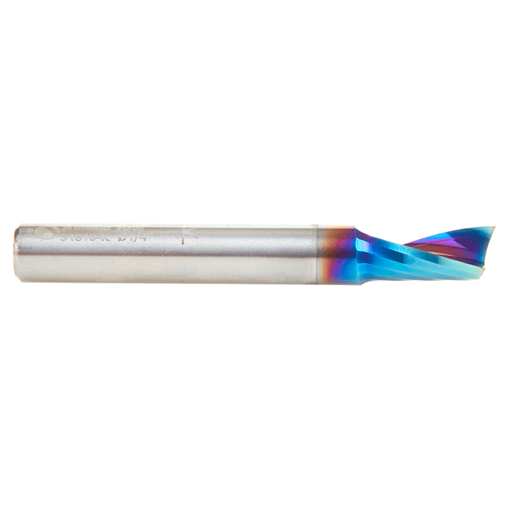 1/4" x 1/2" Spektra Extreme Tool Life Coated Up-Cut 'O' Plastic Cutting CNC Spiral Router Bit, 1-Flute, 1/4" Shank Alt 2 - Image