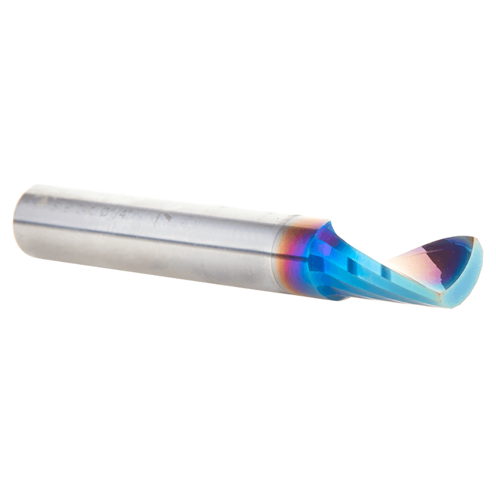 1/4" x 1/2" Spektra Extreme Tool Life Coated Up-Cut 'O' Plastic Cutting CNC Spiral Router Bit, 1-Flute, 1/4" Shank Alt 3 - Image