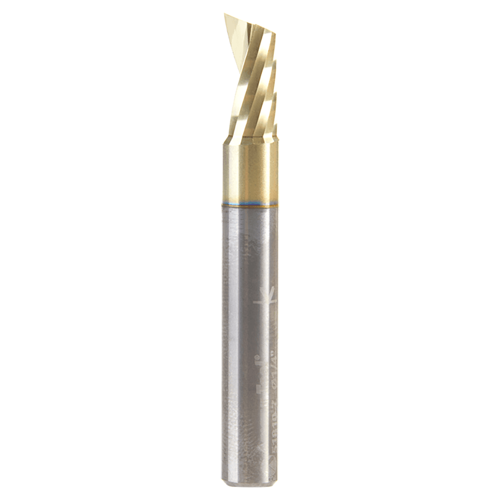 1/4" x 2" x 1/2" Up-Cut 'O' Aluminum Cutting CNC Spiral Router Bit, 1-Flute, 1/4" shank Alt 1 - Image