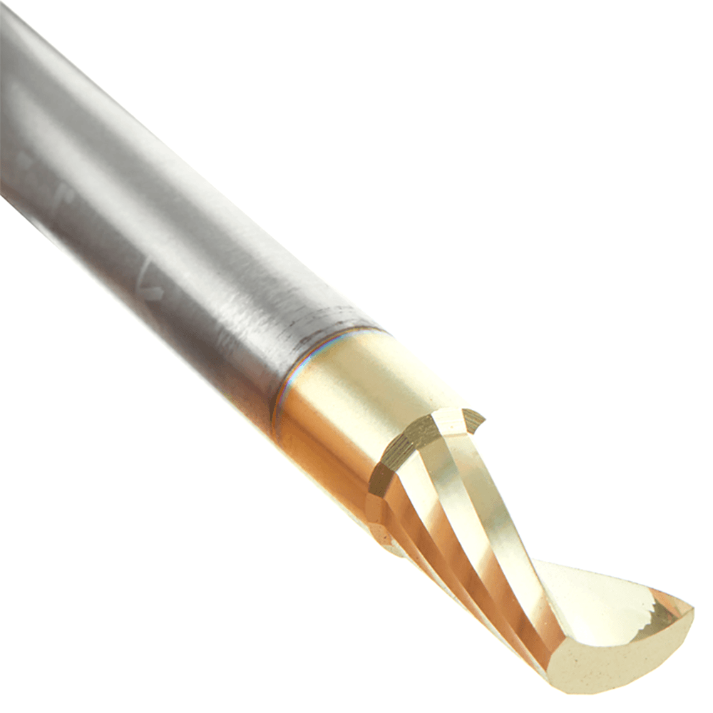 1/4" x 2" x 1/2" Up-Cut 'O' Aluminum Cutting CNC Spiral Router Bit, 1-Flute, 1/4" shank Alt 4 - Image