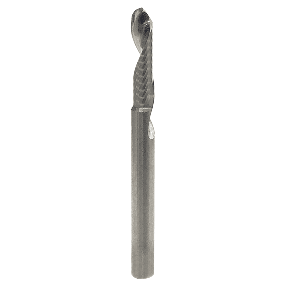 1/8" Dia x 1/2" Solid Carbide CNC Spiral 'O' Single Flute Ball Nose, Plastic Cutting, 1/8" Shank, Up-Cut Design Router Bit Alt 1 - Image
