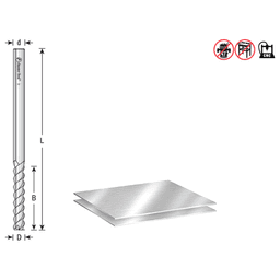 3mm x 15mm 55° CNC Solid Carbide Aluminum/Acrylic Cutting Helix End Mill Bit, 3-Flute, 6mm Shank Alt 1 - Image