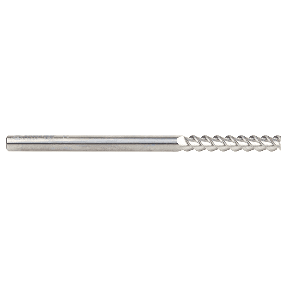 6mm x 35mm 55° CNC Solid Carbide Aluminum/Acrylic Cutting Helix End Mill Bit, 3-Flute, 6mm Shank Alt 2 - Image
