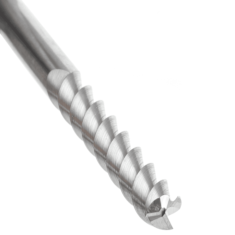 8mm x 45mm 55° CNC Solid Carbide Aluminum/Acrylic Cutting Helix End Mill Bit, 3-Flute, 8mm Shank Alt 5 - Image