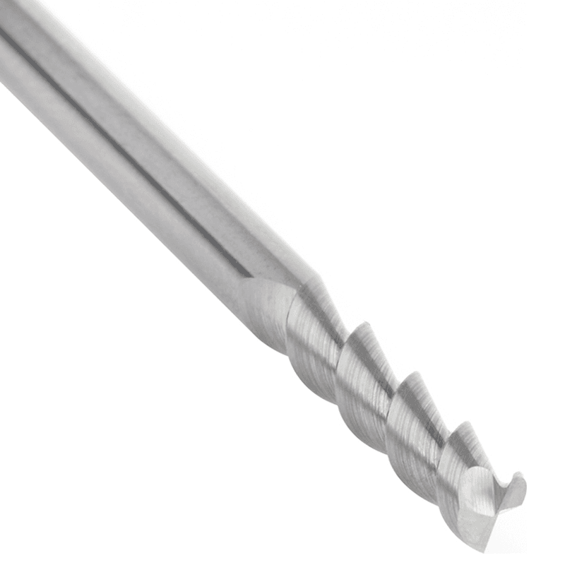 1/8" x 1/2" 55° CNC Solid Carbide Aluminum/Acrylic Cutting Helix End Mill Bit, 2-Flute, 1/8" Shank Alt 5 - Image
