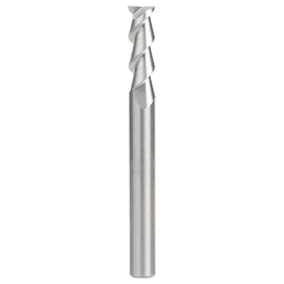 CNC 1/4" x 3/4" 55° Solid Carbide Aluminum/Acrylic Cutting Helix End Mill Bit, 2-Flute, 1/4" Shank Main - Image