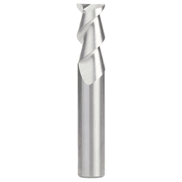 CNC 1/2" x 1" 55° Solid Carbide Aluminum/Acrylic Cutting Helix End Mill Bit, 2-Flute, 1/2" Shank Main - Image