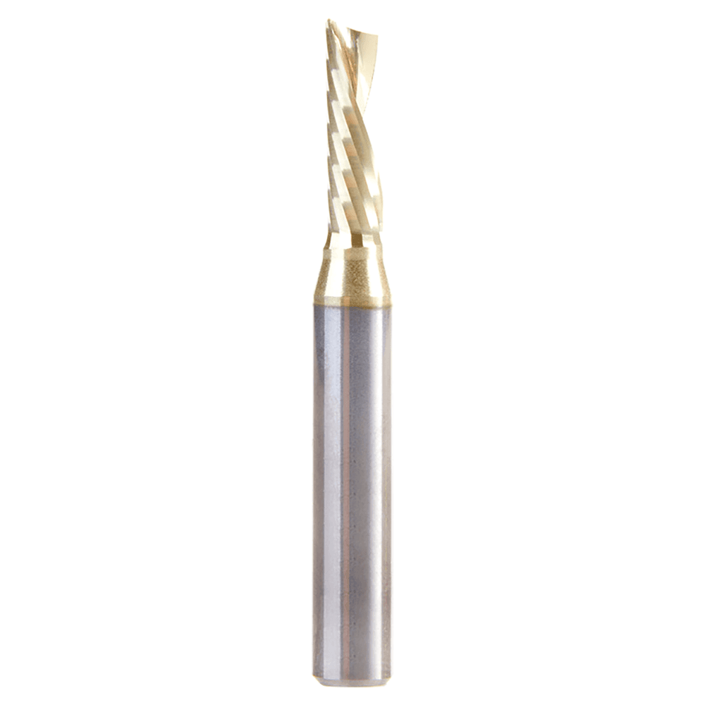 3/16" x 2" x 5/8" Down-Cut 'O' Aluminum Cutting CNC Spiral Router Bit, 1-Flute, 1/4" shank Alt 1 - Image