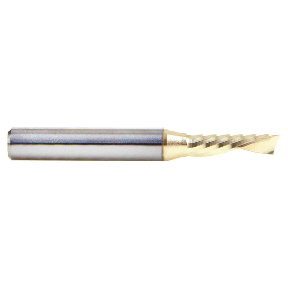 3/16" x 2" x 5/8" Down-Cut 'O' Aluminum Cutting CNC Spiral Router Bit, 1-Flute, 1/4" shank Alt 2 - Image