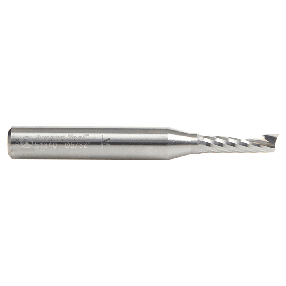 5/32" x 2" x 9/16" Up-Cut 'O' Aluminum Cutting CNC Spiral Router Bit, 1-Flute, 1/4" shank Alt 1 - Image