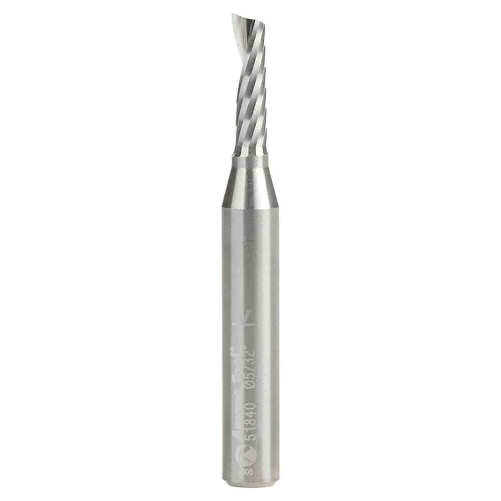 5/32" x 2" x 9/16" Up-Cut 'O' Aluminum Cutting CNC Spiral Router Bit, 1-Flute, 1/4" shank Main - Image