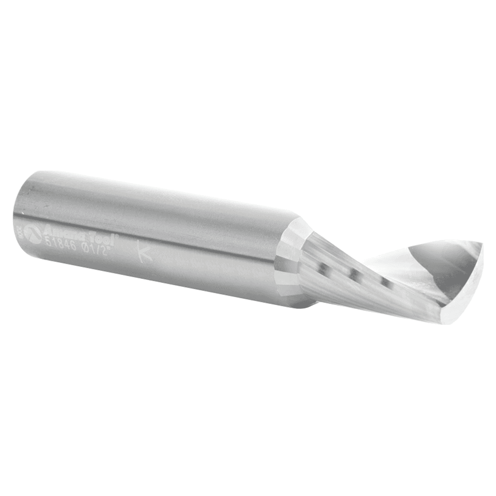1/2" x 3" x 1 Up-Cut 'O' Aluminum Cutting CNC Spiral Router Bit, 1-Flute, 1/2" shank Alt 2 - Image
