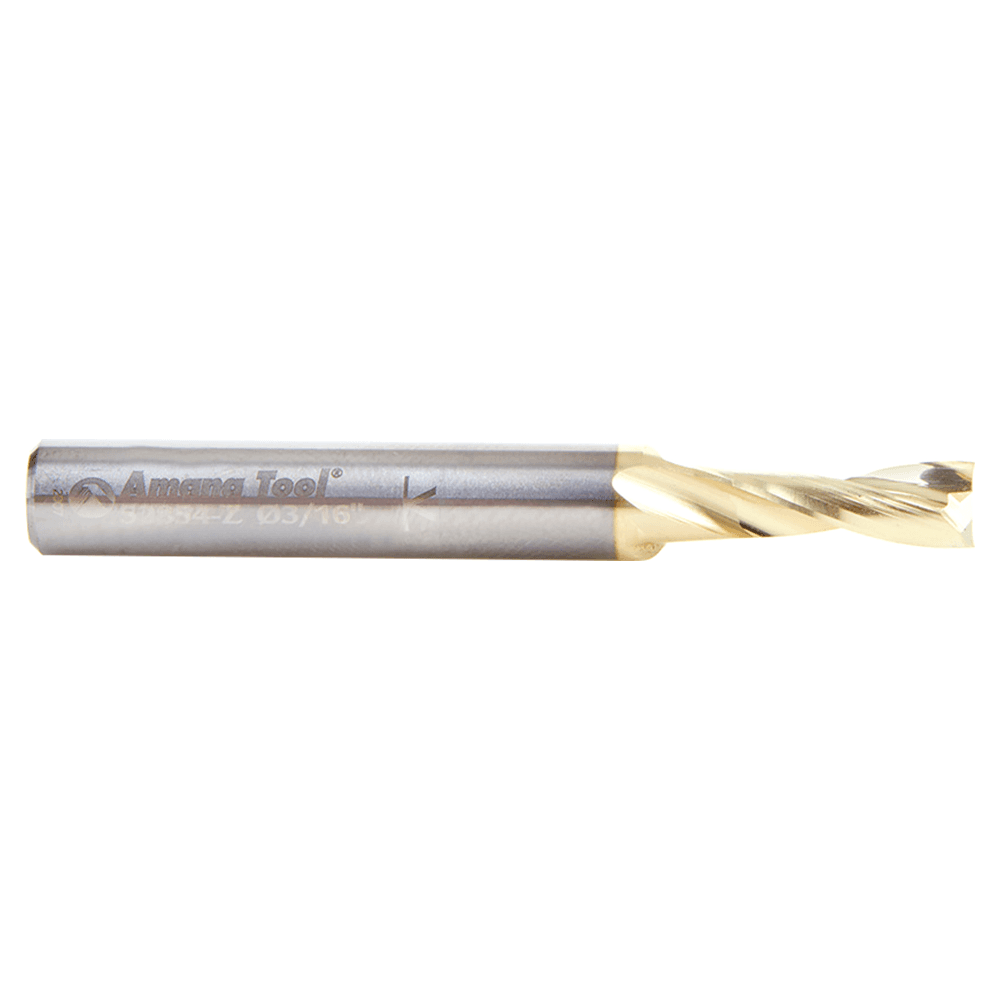 3/16" x 2" x 1/2" Up-Cut 'O' Aluminum Cutting CNC Spiral Router Bit, 2-Flute, 1/4" shank Alt 2 - Image