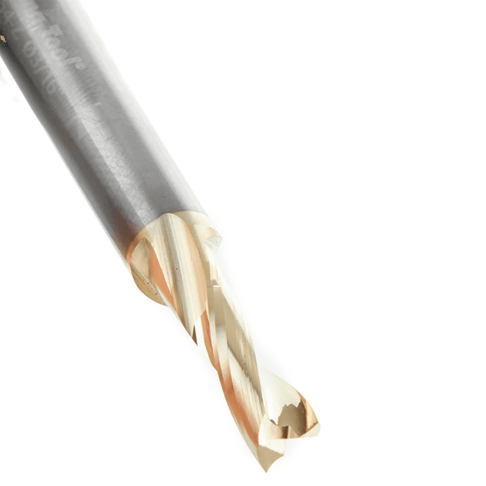 3/16" x 2" x 1/2" Up-Cut 'O' Aluminum Cutting CNC Spiral Router Bit, 2-Flute, 1/4" shank Alt 4 - Image