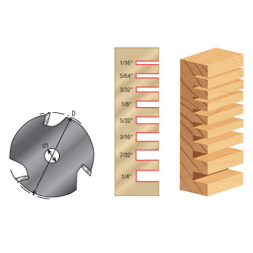 1-7/8" x 3-Wing Slot Cutter Bit, 1/4" Kerf - Alt Image 1