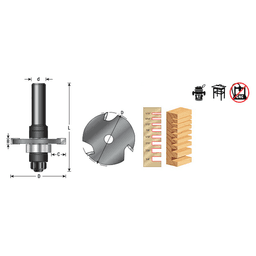 1-7/8" Dia x 1/16" 3-Wing Slotting Cutter Assembly, 1/2" Shank Alt 1 - Image