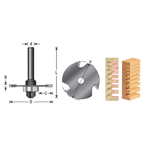 1-7/8" x 2-3/8" x 3-Wing Slot Cutter Bit, 1/16" Kerf - Alt Image 4