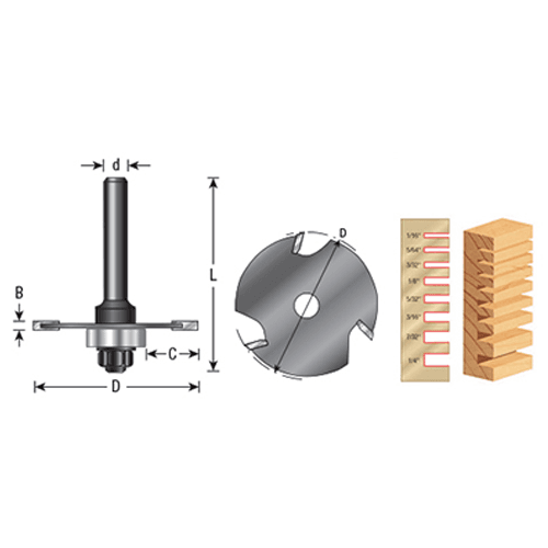 1-7/8" x 2-3/8" x 3-Wing Slot Cutter Bit, 3/16" Kerf - Alt Image 5