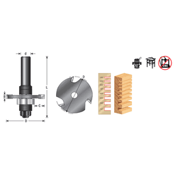 1-7/8" Dia x 1/4" Slotting Cutter Assembly 3 Wing, 1/2" Shank Alt 1 - Image