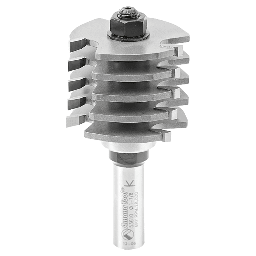 1-7/8" Dia x 1-3/8" Carbide Tipped Box Joint, 1/2" Shank with Upper BB 3-Flute, Set Main - Image
