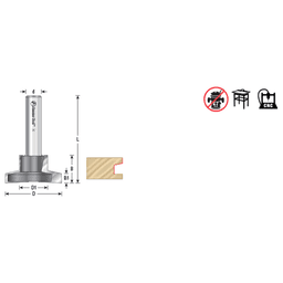 1-3/4" Dia x 13/16" Carbide Tipped Finger Grip Bit, -Trapezoidal, 1/2" Shank Alt 1 - Image