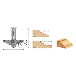 3-3/8" x 2-1/2" Ogee Raised Panel Bit, 2-Flute, 1/2" Shank - Alt Image 3