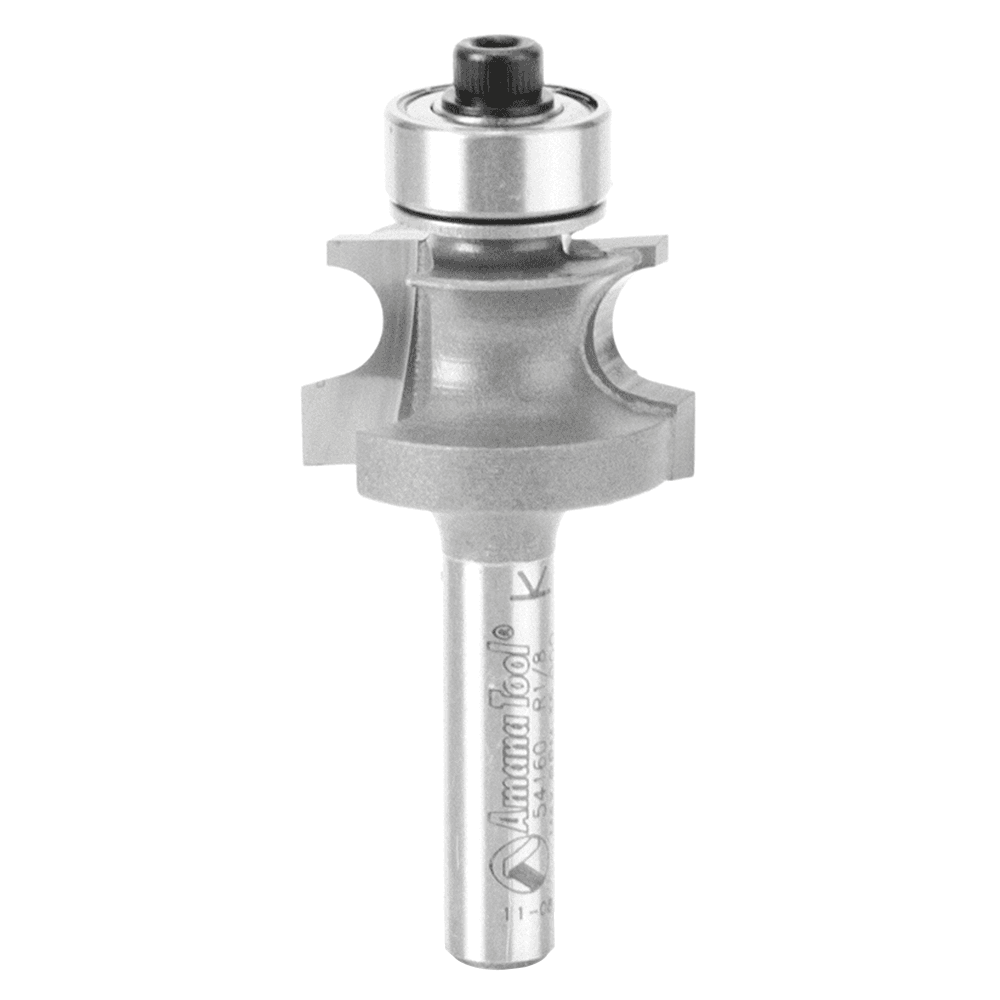 7/8" x 1/8" Radius Corner Bead Router Bit with Ball Bearing, 2-Flute, 1/4" Shank - Main Image