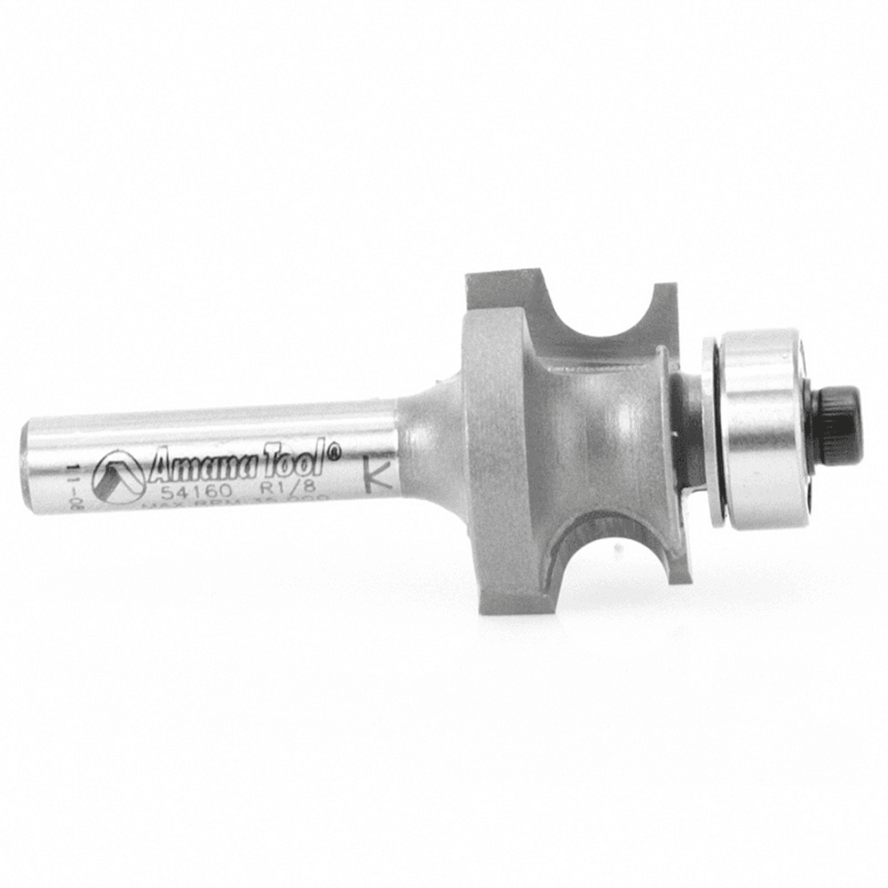 7/8" x 1/8" Radius Corner Bead Router Bit with Ball Bearing, 2-Flute, 1/4" Shank - Alt Image 1