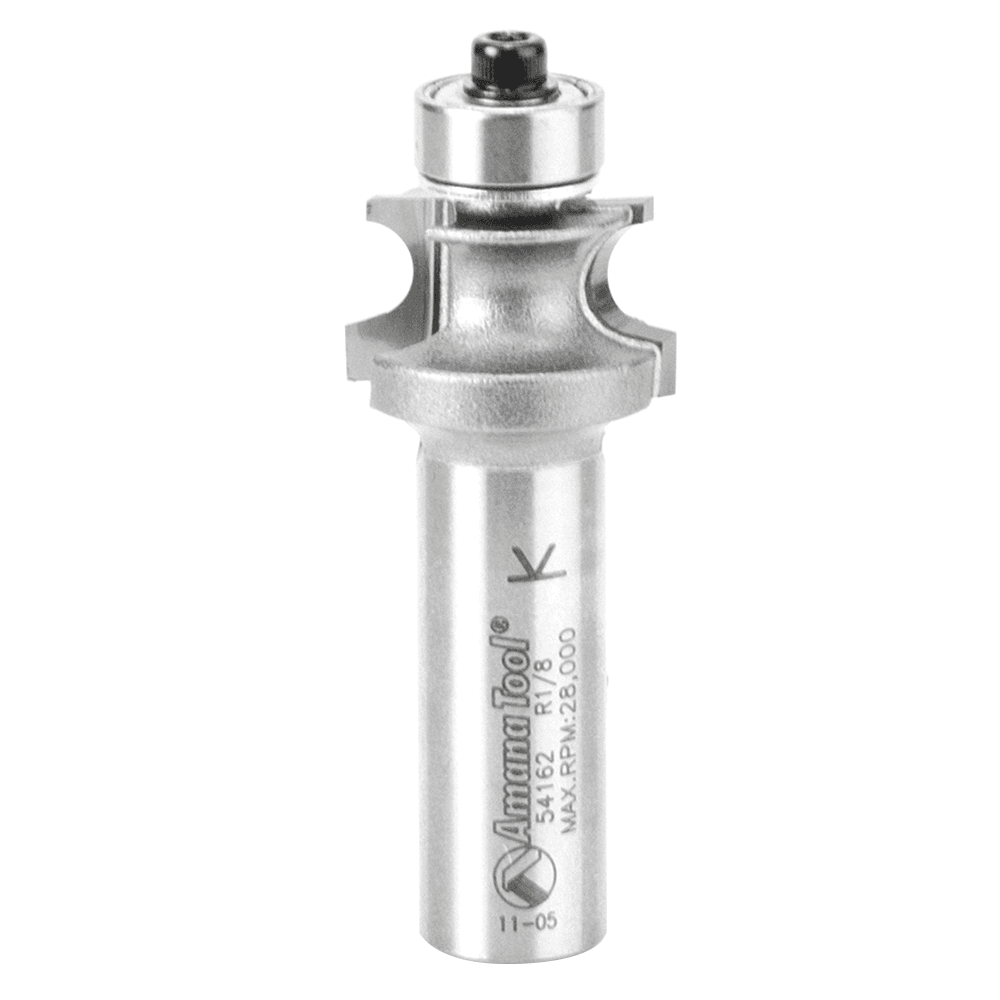 7/8" x 1/8" Radius Corner Bead Router Bit with Ball Bearing, 2-Flute, 1/2" Shank - Main Image