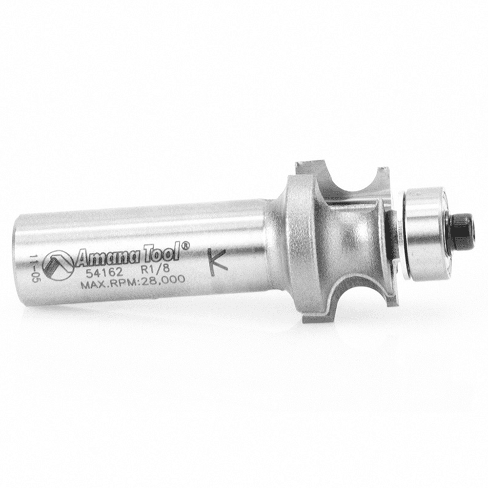 7/8" x 1/8" Radius Corner Bead Router Bit with Ball Bearing, 2-Flute, 1/2" Shank - Alt Image 1