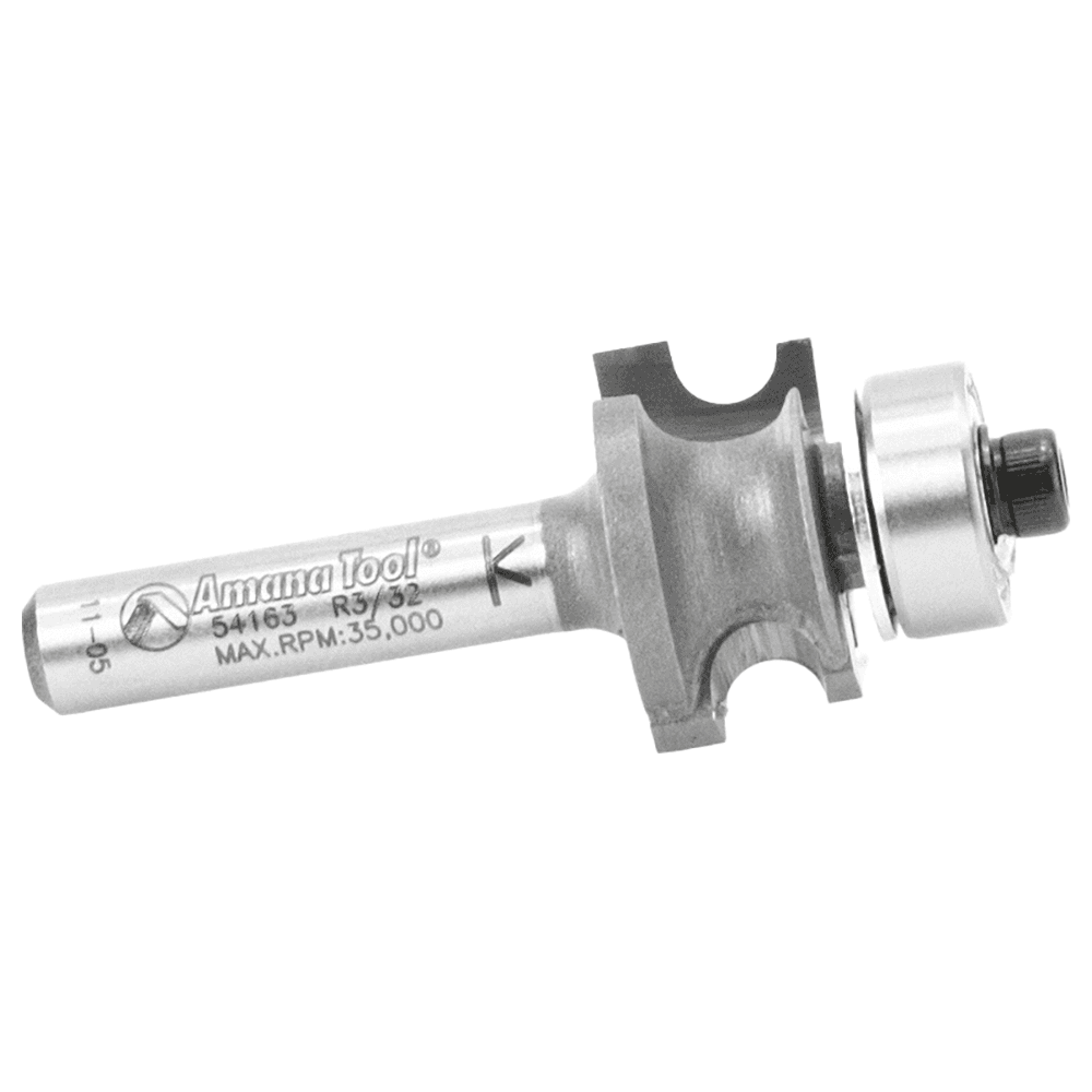 49/64" Dia x 25/64" Carbide Tipped Corner Round Bit, 3/32 Radius, 1/4" Shank Alt 2 - Image