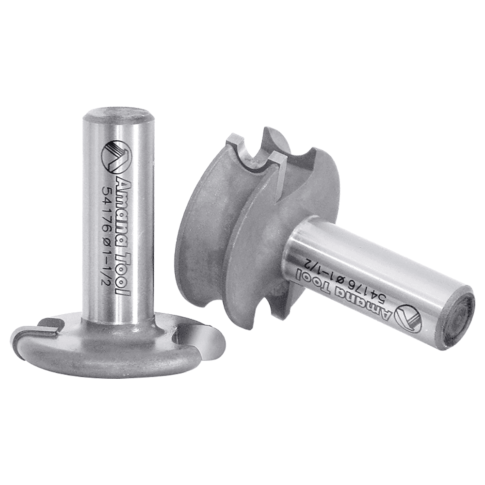 1-1/2" Dia x 1/2" Carbide Tipped Flute Beading Bit, 1/8" Radius, 1/2" Shank Set Alt 2 - Image