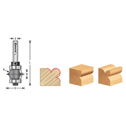 1" x 3/16" Radius Leaf-Edge Bead Bit with Ball Bearing, 2-Flute, 1/4" Shank - Alt Image 3